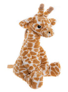 Plush giraffe toy on a white background