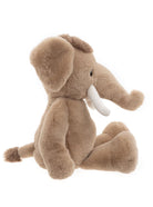 Plush elephant toy on a white background
