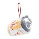 Plush panda bear in cup of noodles.