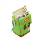 Green backpack-shaped pencil case with Aniroulz logo.