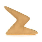 Gold hair clip with a wavy design on a white background
