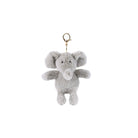 Plush elephant keychain on a white background