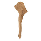 Brown dog toy shaped like a bone on a white background