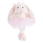Plush bunny toy with a pink tutu on a white background
