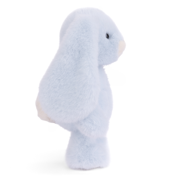 Light blue plush toy on a white background