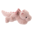 Pink plush dragon toy on a white background