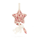 Hanging star-shaped baby mobile with a bunny plush.