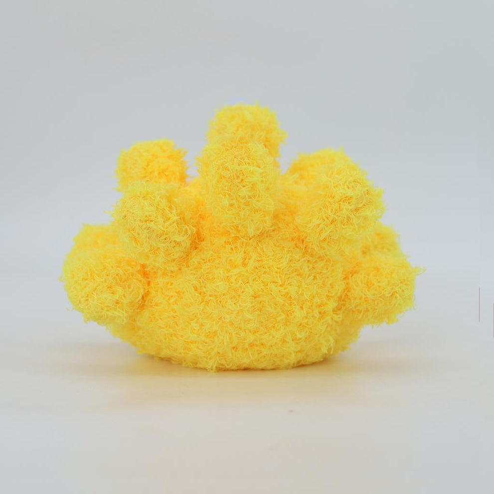 Yellow cloud-shaped object on a white background