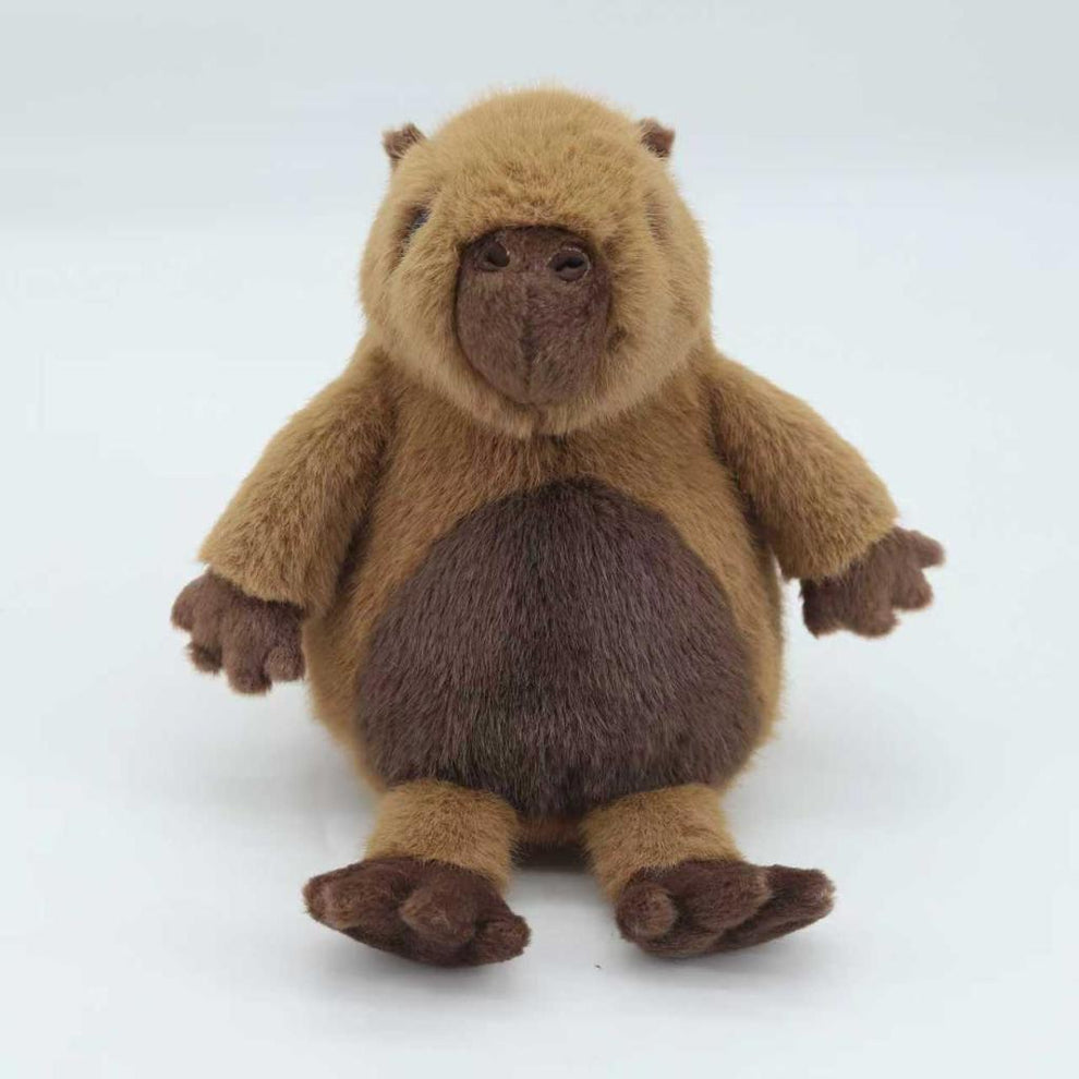 Plush toy beaver on a white background
