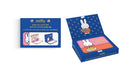 A Miffy pop-up card set shown with its blue retail box, including an open box displaying colorful pop-up cards and a smaller closed box showing the front packaging on a white background.