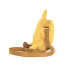 Yellow sun bag with yellow golden adjustable strap side view
