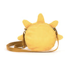 Yellow sun bag with yellow golden adjustable strap back view