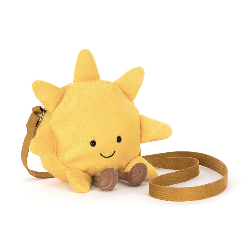 Yellow sun bag with yellow golden adjustable strap