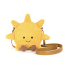 Yellow sun bag with yellow golden adjustable strap