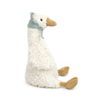 Stuffed goose wearing a bonnet.
