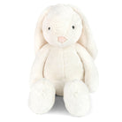 White plush bunny toy on a white background