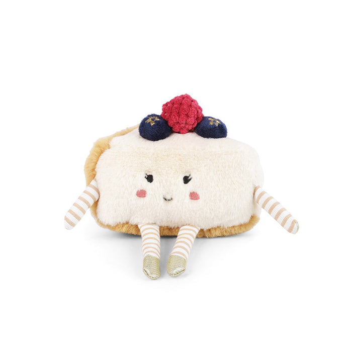 Plush toy resembling a cloud with a face on a white background