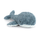 Plush whale toy on a white background