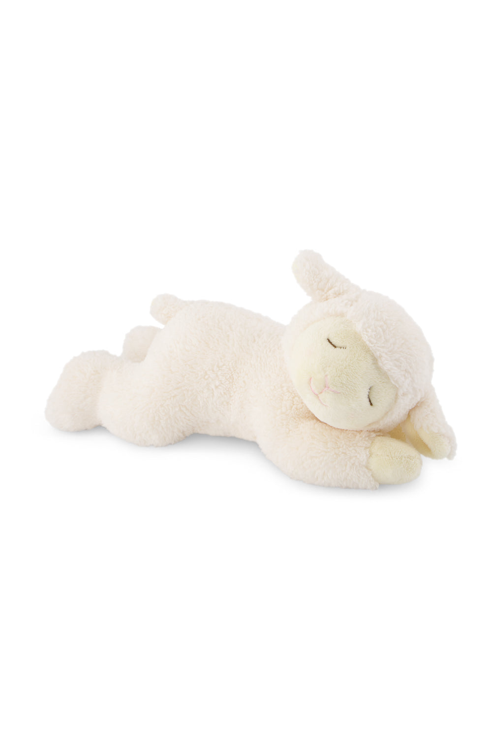 White plush toy lying on a white background