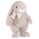 Plush bunny toy with a bow tie on a white background