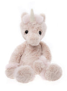 Plush unicorn toy on a white background