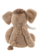 Plush elephant toy on a white background