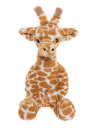 Plush giraffe toy on a white background