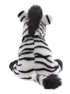 Plush toy with zebra pattern on a white background