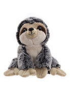 Plush toy sloth on a white background