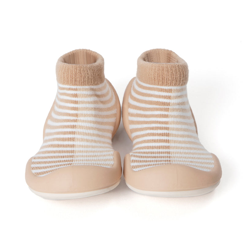 Komuello Baby Shoes - Half Stripe - Tan
