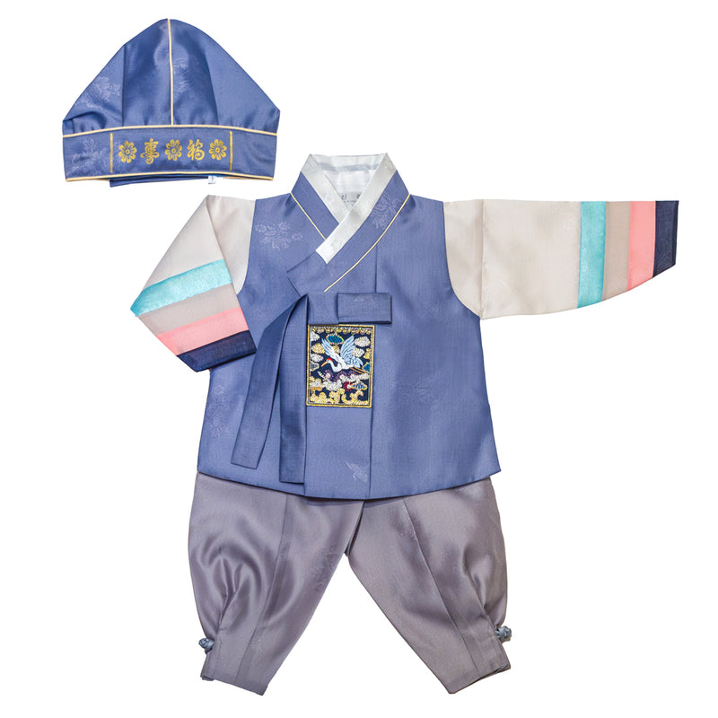 Hanbok Baby Boy 4-piece Set - Noble Man Lavender Blue