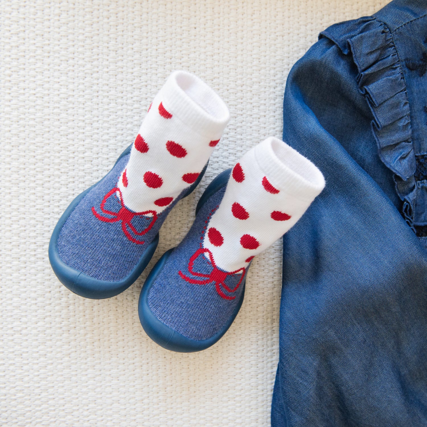 Komuello baby toddler firstwalker sock shoes: breathable, washable