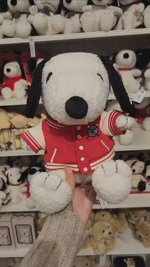 Plush PEANUTS SNOOPY Sitting with Varsity Jacket 10