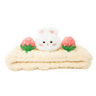 Plush headband with rabbit and strawberries on white background.