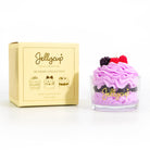 Jellycup dessert collection candle with packaging on a white background