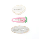 Three hair clips seen from the back.