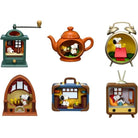 Set of miniature dioramas featuring Snoopy in various scenes on a white background