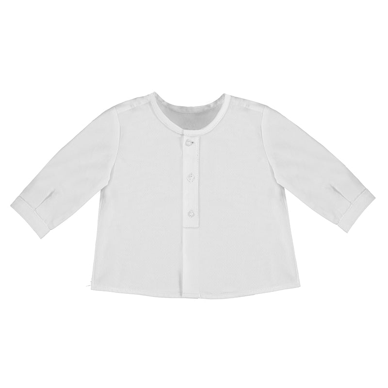 Long sleeve shirt & pants set - White