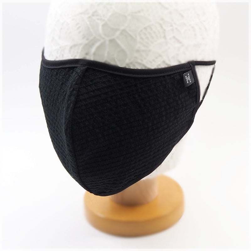 ADULTS Reusable/washable Cotton Mask -Elastic ear loops/Contour style (Stripe Weave)