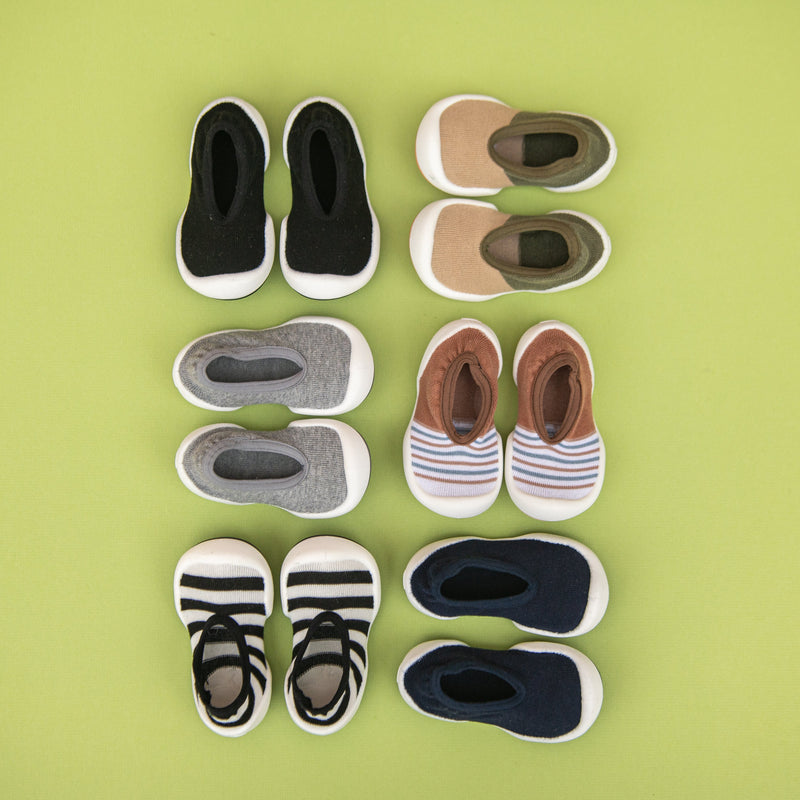 Komuello Baby Shoes - Flat-Brown Stripe