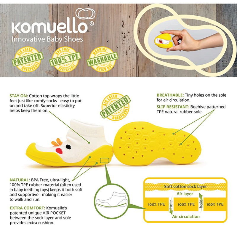 Komuello Baby Shoes - Pompom Mouse - Mint