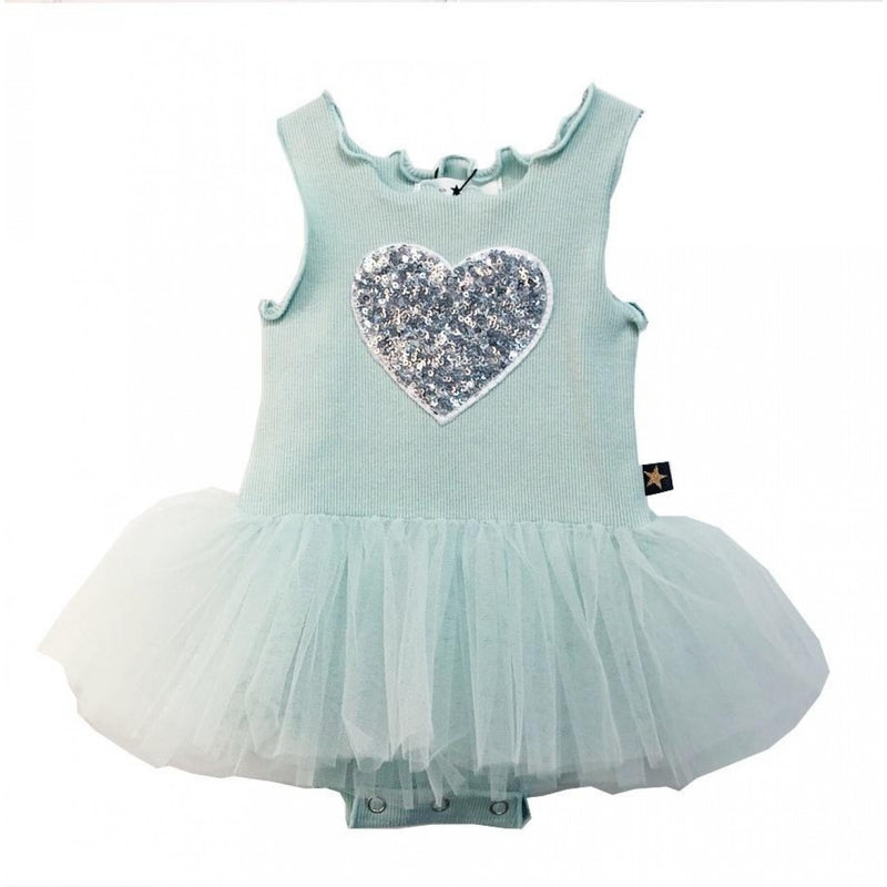 Heart Baby Onesie Tutu Dress - Mint