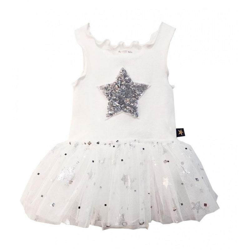 Sparkel Star Baby Tutu Dress - White