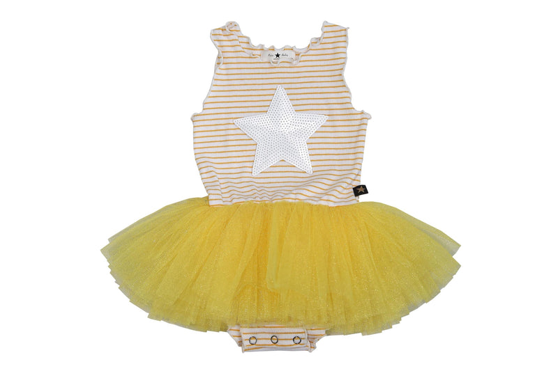 Baby Stripe Star Tutu Dress - Yellow