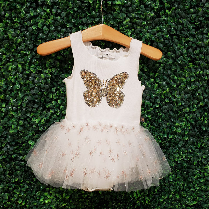 Butterfly Snow Baby Tutu Dress - White